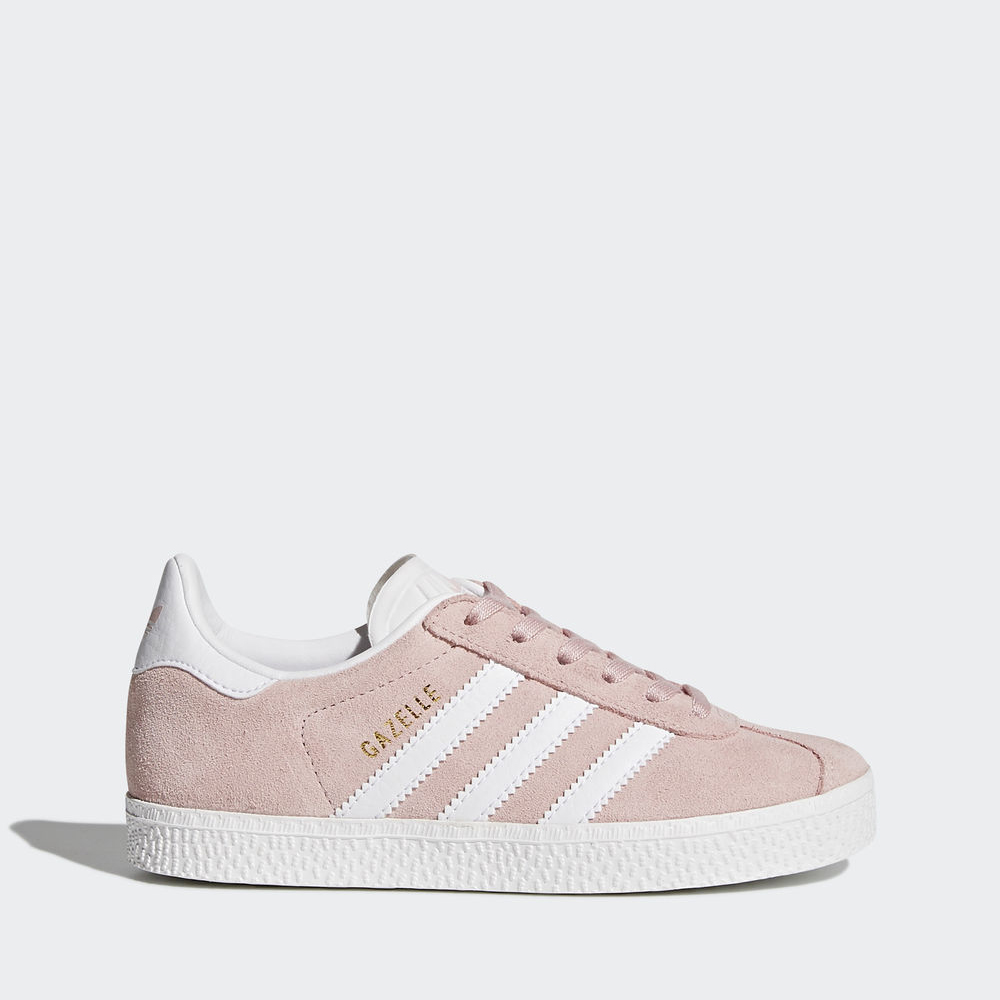 Adidas Gazelle - Originals για κοριτσια - Ροζ/Ασπρα/Χρυσο Χρωμα Μεταλλικός,Μέγεθος: EU 27 – 39 1/3 (